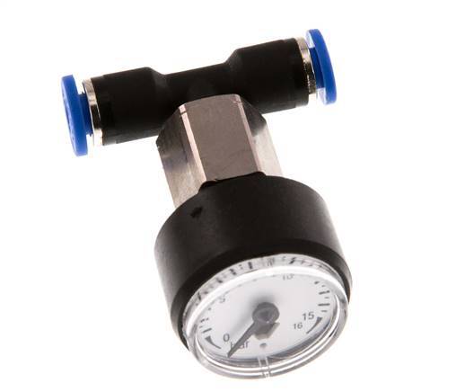 Pressure Gauge 4mm Union Straight 0-16 bar (0-232psi)