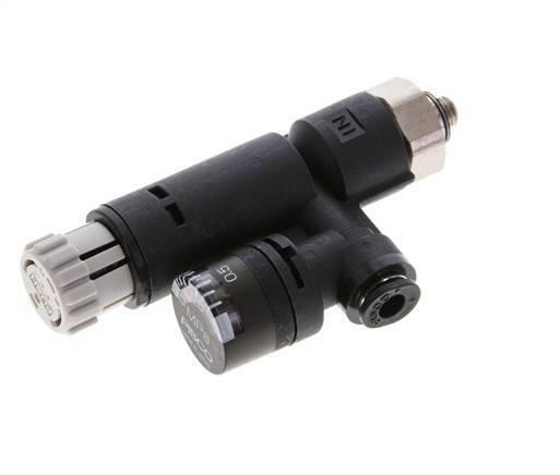 Pneumatic Pressure Regulator 4mm - M5 with Pressure Gauge