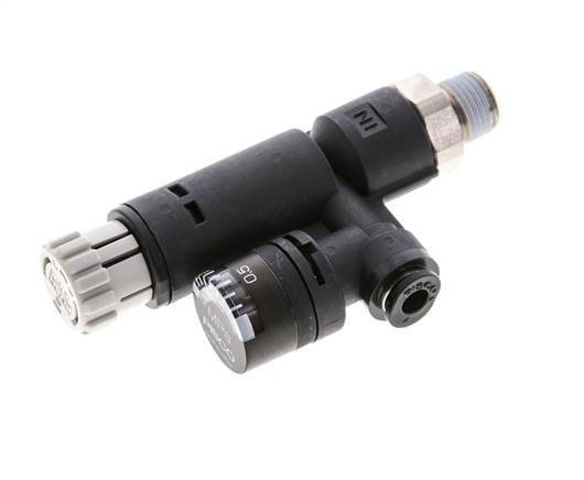 Pneumatic Pressure Regulator 4mm - R1/8'' with Pressure Gauge