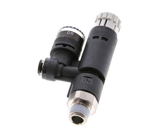 Pneumatic Pressure Regulator 4mm - R1/8'' with Pressure Gauge