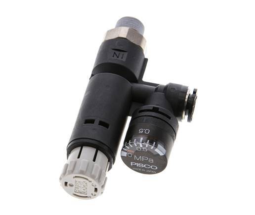 Pneumatic Pressure Regulator 6mm - R1/8'' with Pressure Gauge