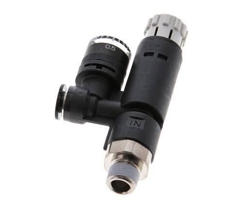 Pneumatic Pressure Regulator 6mm - R1/8'' with Pressure Gauge