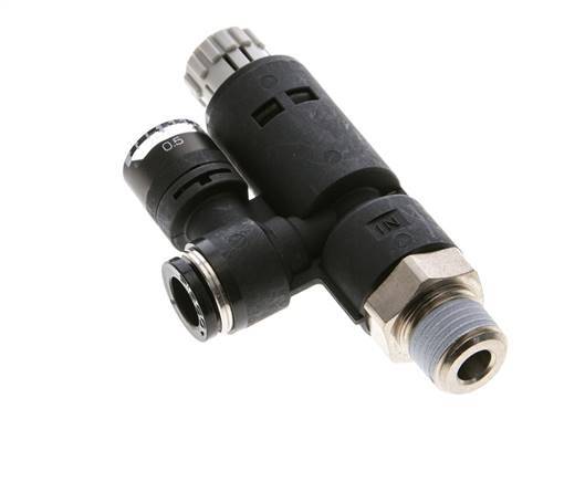Pneumatic Pressure Regulator 8mm - R1/4'' with Pressure Gauge