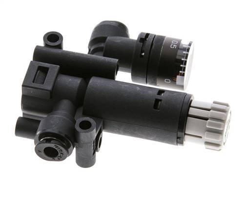 Pneumatic Pressure Regulator 4mm with Pressure Gauge