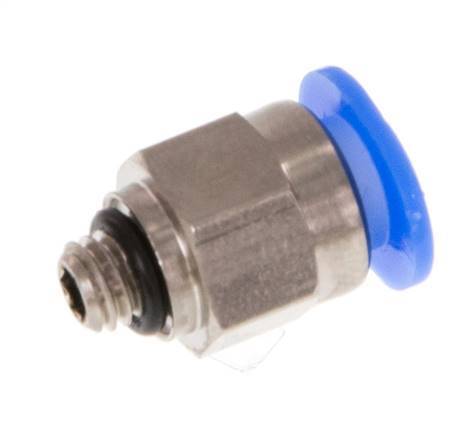 6mm x M 5 Push-in Fitting with Male Threads Brass/POM NBR Compact Design [5 Pieces]