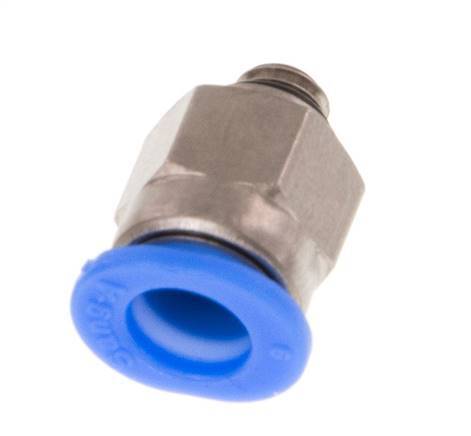 6mm x M 5 Push-in Fitting with Male Threads Brass/POM NBR Compact Design [5 Pieces]