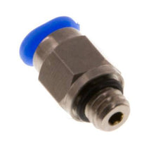3mm x M 6 Push-in Fitting with Male Threads Brass/POM NBR Compact Design [2 Pieces]