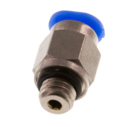 3mm x M 6 Push-in Fitting with Male Threads Brass/POM NBR Compact Design [2 Pieces]