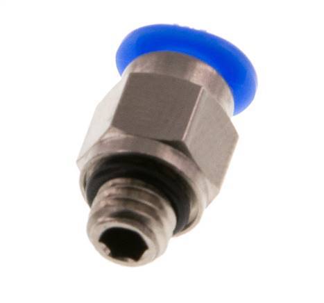 4mm x M 6 Push-in Fitting with Male Threads Brass/POM NBR Compact Design [2 Pieces]