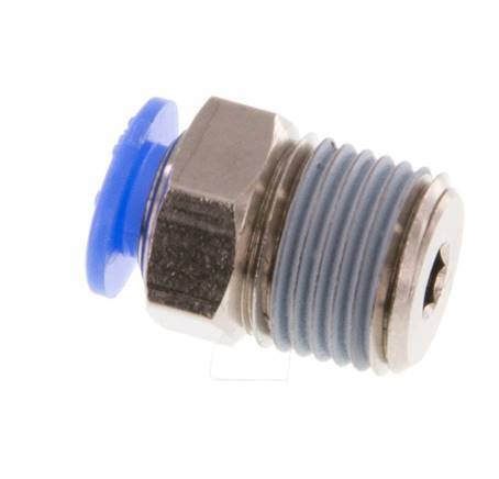 4mm x R1/8'' Push-in Fitting with Male Threads Brass/POM NBR Compact Design [5 Pieces]