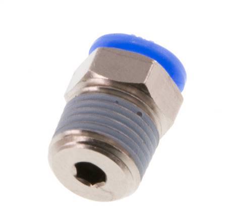 4mm x R1/8'' Push-in Fitting with Male Threads Brass/POM NBR Compact Design [5 Pieces]