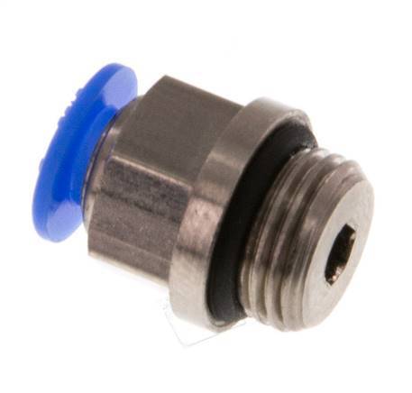 4mm x G1/8'' Push-in Fitting with Male Threads Brass/POM NBR Compact Design [5 Pieces]