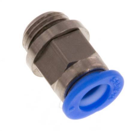 6mm x G1/8'' Push-in Fitting with Male Threads Brass/POM NBR Compact Design [5 Pieces]