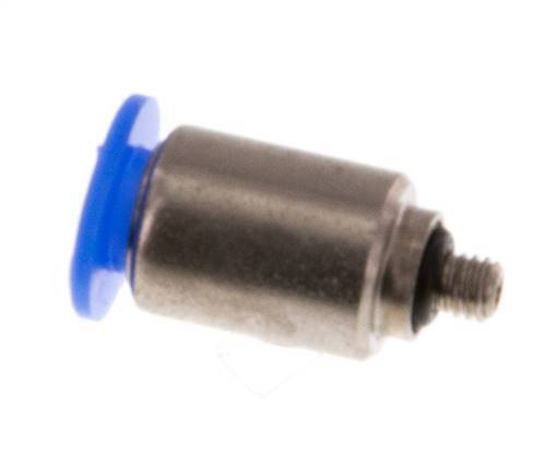 4mm x M 3 Push-in Fitting with Male Threads Steel/POM NBR Inner Hexagon Compact Design [2 Pieces]