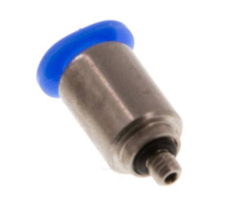 4mm x M 3 Push-in Fitting with Male Threads Steel/POM NBR Inner Hexagon Compact Design [2 Pieces]