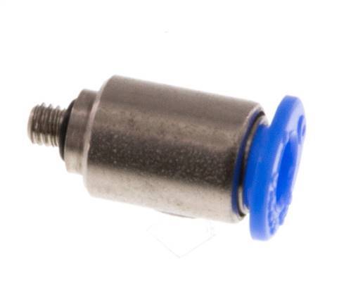 4mm x M 3 Push-in Fitting with Male Threads Steel/POM NBR Inner Hexagon Compact Design [2 Pieces]