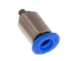 4mm x M 3 Push-in Fitting with Male Threads Steel/POM NBR Inner Hexagon Compact Design [2 Pieces]