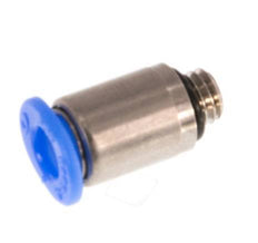 4mm x M 5 Push-in Fitting with Male Threads Brass/POM NBR Inner Hexagon Compact Design [5 Pieces]