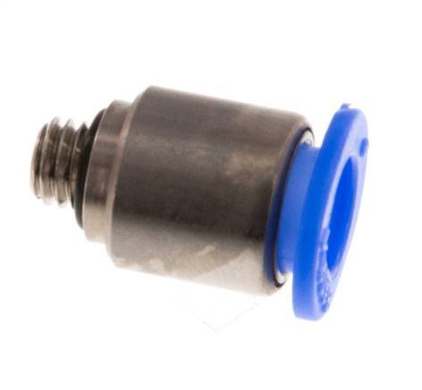 6mm x M 5 Push-in Fitting with Male Threads Brass/POM NBR Inner Hexagon Compact Design [5 Pieces]