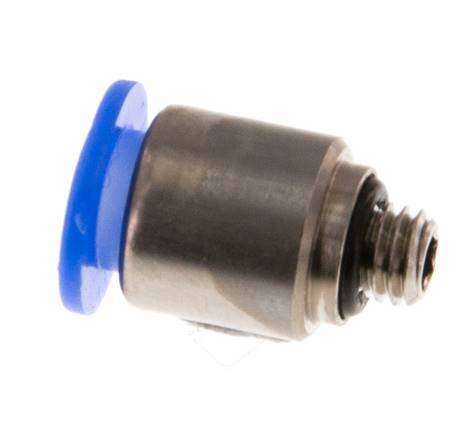 6mm x M 5 Push-in Fitting with Male Threads Brass/POM NBR Inner Hexagon Compact Design [5 Pieces]