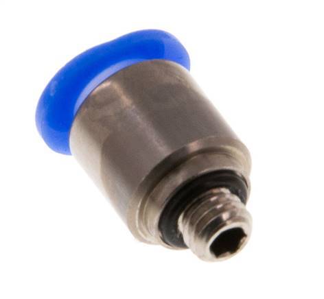 6mm x M 5 Push-in Fitting with Male Threads Brass/POM NBR Inner Hexagon Compact Design [5 Pieces]