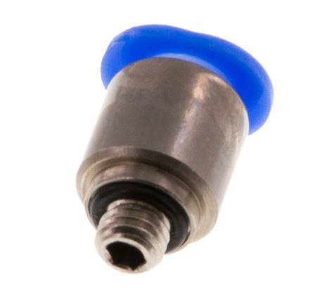 6mm x M 5 Push-in Fitting with Male Threads Brass/POM NBR Inner Hexagon Compact Design [5 Pieces]