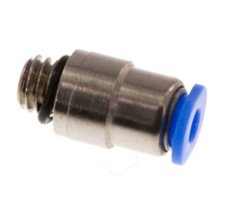 3mm x M 6 Push-in Fitting with Male Threads Brass/POM NBR Inner Hexagon Compact Design [2 Pieces]