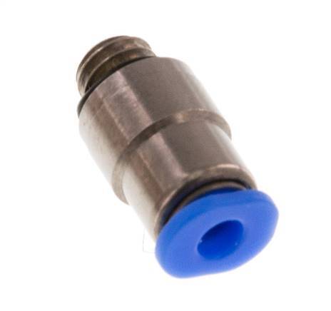 3mm x M 6 Push-in Fitting with Male Threads Brass/POM NBR Inner Hexagon Compact Design [2 Pieces]