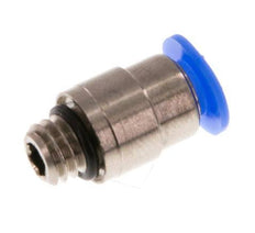 4mm x M 6 Push-in Fitting with Male Threads Brass/POM NBR Inner Hexagon Compact Design [2 Pieces]