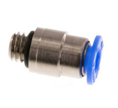 4mm x M 6 Push-in Fitting with Male Threads Brass/POM NBR Inner Hexagon Compact Design [2 Pieces]