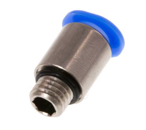 6mm x M 7 Push-in Fitting with Male Threads Brass/POM NBR Inner Hexagon Compact Design [5 Pieces]