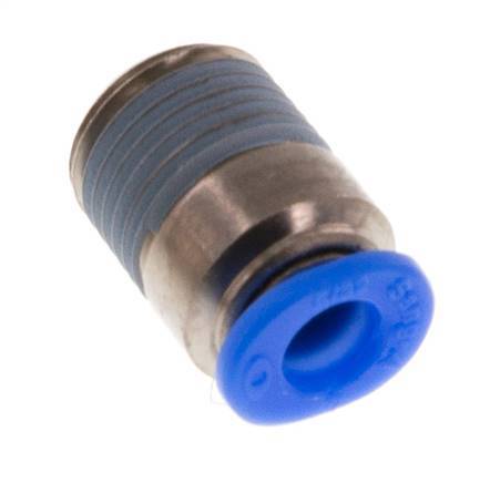 4mm x R1/8'' Push-in Fitting with Male Threads Brass/POM NBR Inner Hexagon Compact Design [5 Pieces]