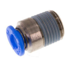 4mm x R1/8'' Push-in Fitting with Male Threads Brass/POM NBR Inner Hexagon Compact Design [5 Pieces]