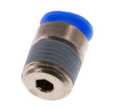 4mm x R1/8'' Push-in Fitting with Male Threads Brass/POM NBR Inner Hexagon Compact Design [5 Pieces]