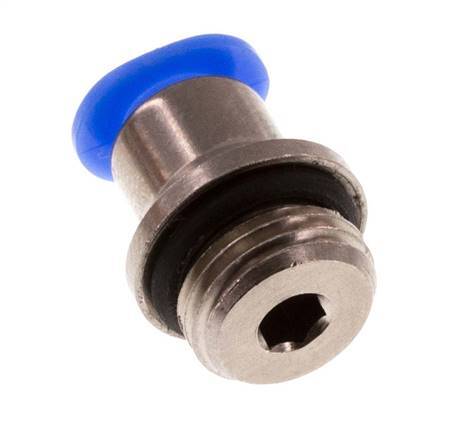 4mm x G1/8'' Push-in Fitting with Male Threads Brass/POM NBR Inner Hexagon Compact Design [5 Pieces]