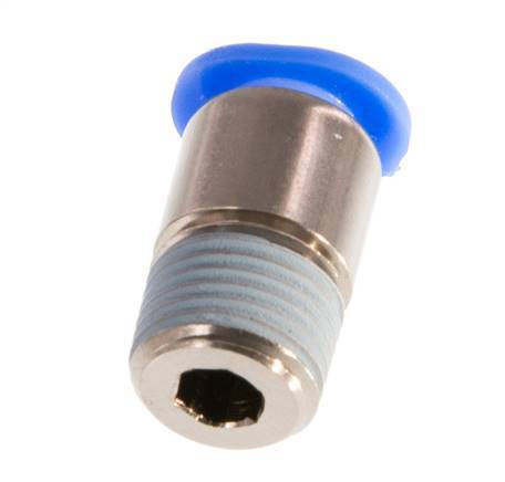 6mm x R1/8'' Push-in Fitting with Male Threads Brass/POM NBR Inner Hexagon Compact Design [5 Pieces]