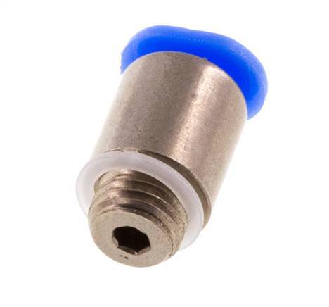 3mm x M 6 x 0.75 Push-in Fitting with Male Threads Brass/POM NBR Inner Hexagon Compact Design [5 Pieces]
