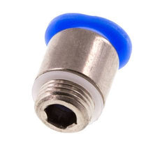 6mm x M 8 x 0.75 Push-in Fitting with Male Threads Brass/POM NBR Inner Hexagon Compact Design [5 Pieces]