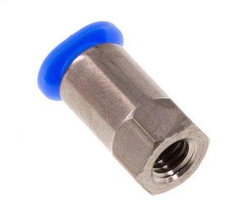 4mm x M 5 Push-in Fitting with Female Threads Brass/POM NBR Compact Design [2 Pieces]