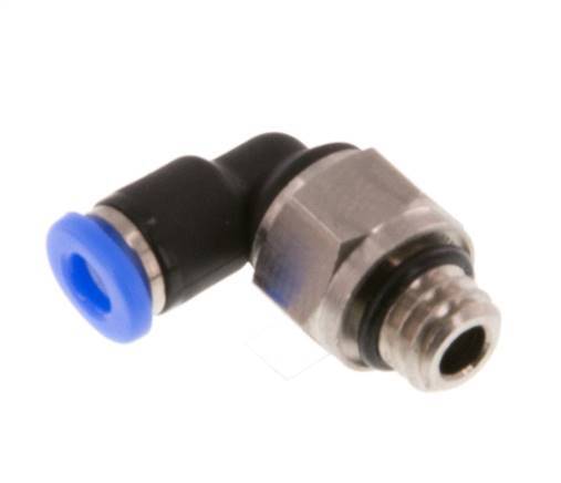 3mm x M 6 90deg Elbow Push-in Fitting with Male Threads Brass/PBT NBR Short Sleeve Rotatable Compact Design [2 Pieces]