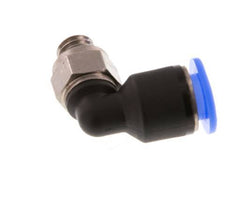 6mm x M 6 90deg Elbow Push-in Fitting with Male Threads Brass/PBT NBR Short Sleeve Rotatable Compact Design [2 Pieces]