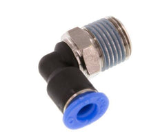 4mm x R1/8'' 90deg Elbow Push-in Fitting with Male Threads Brass/PBT NBR Short Sleeve Rotatable Compact Design [2 Pieces]