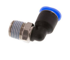 6mm x R1/8'' 90deg Elbow Push-in Fitting with Male Threads Brass/PBT NBR Short Sleeve Rotatable Compact Design [2 Pieces]