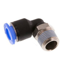 6mm x R1/8'' 90deg Elbow Push-in Fitting with Male Threads Brass/PBT NBR Short Sleeve Rotatable Compact Design [2 Pieces]