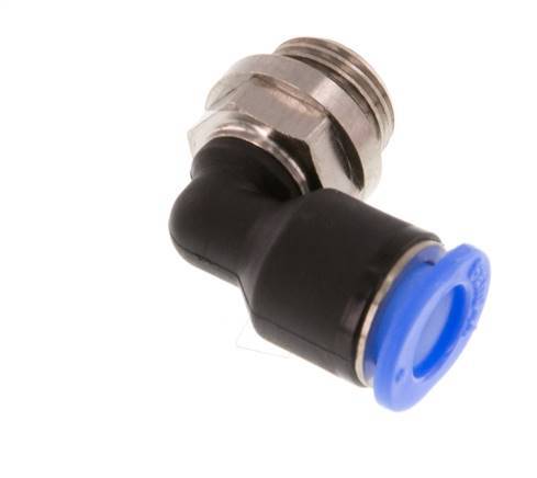6mm x G1/8'' 90deg Elbow Push-in Fitting with Male Threads Brass/PBT NBR Short Sleeve Rotatable Compact Design [2 Pieces]