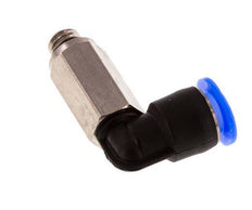 6mm x M 6 90deg Elbow Push-in Fitting with Male Threads Brass/PBT NBR Long Sleeve Rotatable Compact Design [2 Pieces]