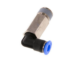 4mm x R1/8'' 90deg Elbow Push-in Fitting with Male Threads Brass/PBT NBR Long Sleeve Rotatable Compact Design [2 Pieces]