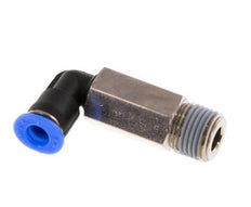 4mm x R1/8'' 90deg Elbow Push-in Fitting with Male Threads Brass/PBT NBR Long Sleeve Rotatable Compact Design [2 Pieces]
