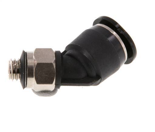 6mm x M 5 45deg Elbow Push-in Fitting with Male Threads Brass/PBT NBR Compact Design