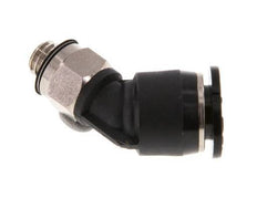 6mm x M 5 45deg Elbow Push-in Fitting with Male Threads Brass/PBT NBR Compact Design